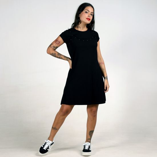 Vestido Layer Tachas